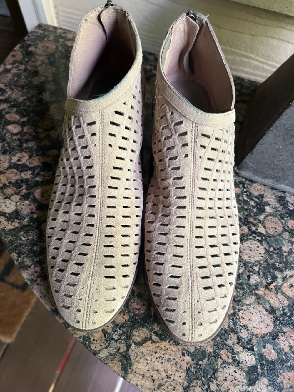 Vince Camuto Women’s Perforated Suede Chukka Boots - Beige Size 8